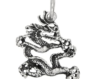 Mystical Dragon Sterling Silver Charm  -with Options