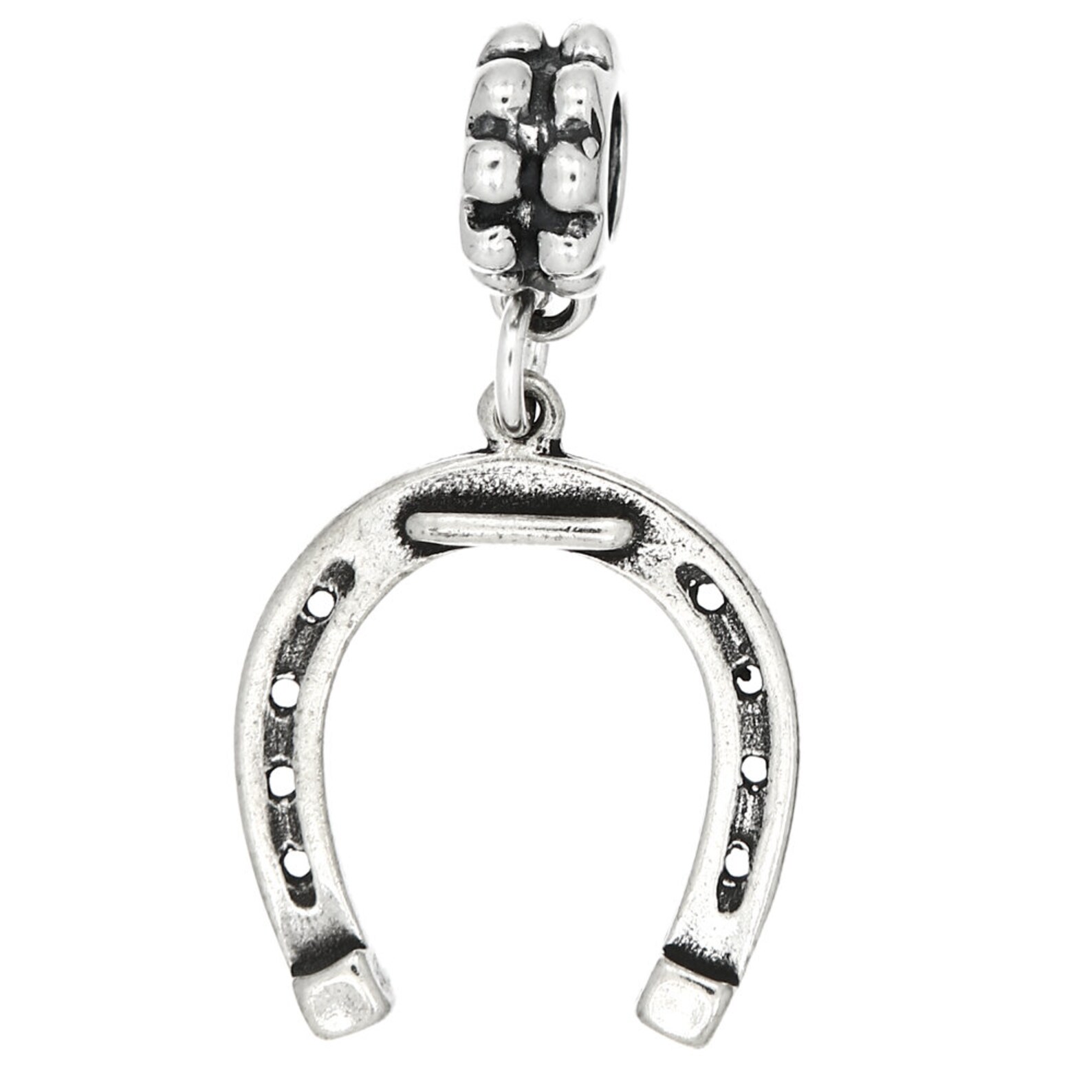 Sterling Silver Horseshoe Charm Pendant one Sided Charm Etsy