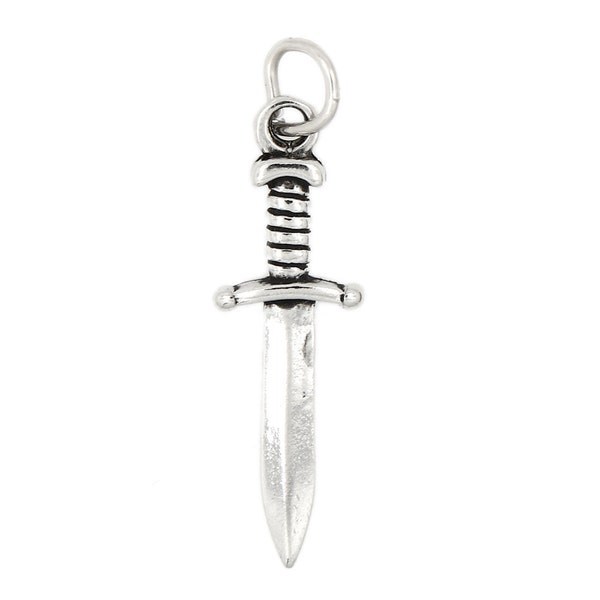 Sterling Silver Dagger Charm -with Options