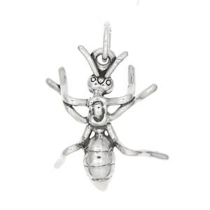 Dije de insecto de plata esterlina con forma de hormiga (dije 3D) - con opciones