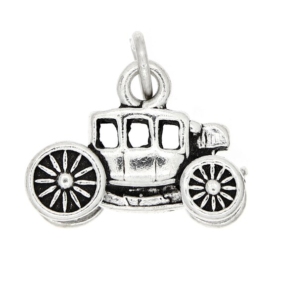 Sterling Silver Stagecoach Charm Pendant 3D Charm with | Etsy