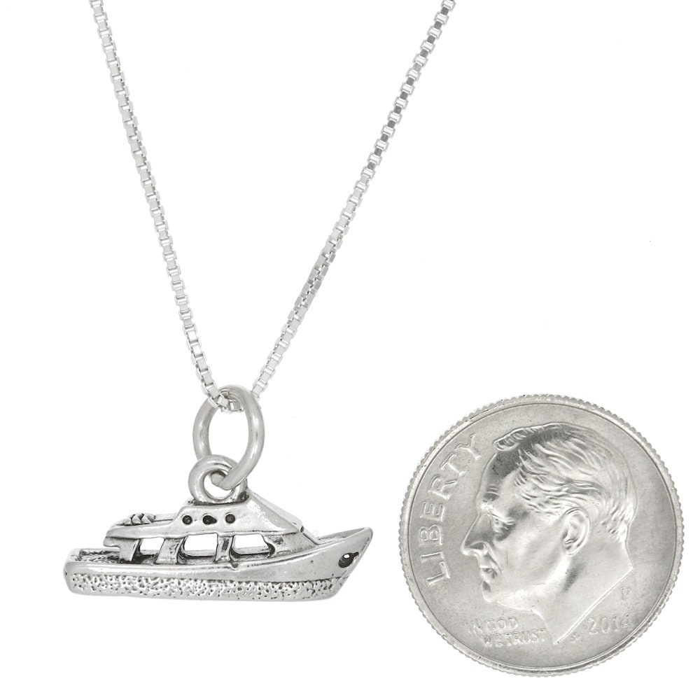 Sterling Silver Tugboat Style Yacht Charm Pendant 3D Charm Etsy UK