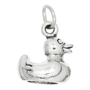 Rubber Duck Sterling Silver 3d Charm Pendant with options