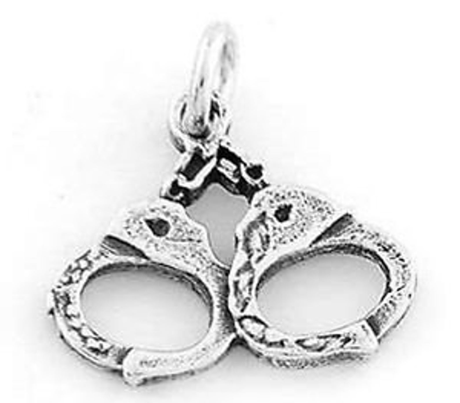 Sterling Silver Police Handcuffs Charm Pendant Etsy
