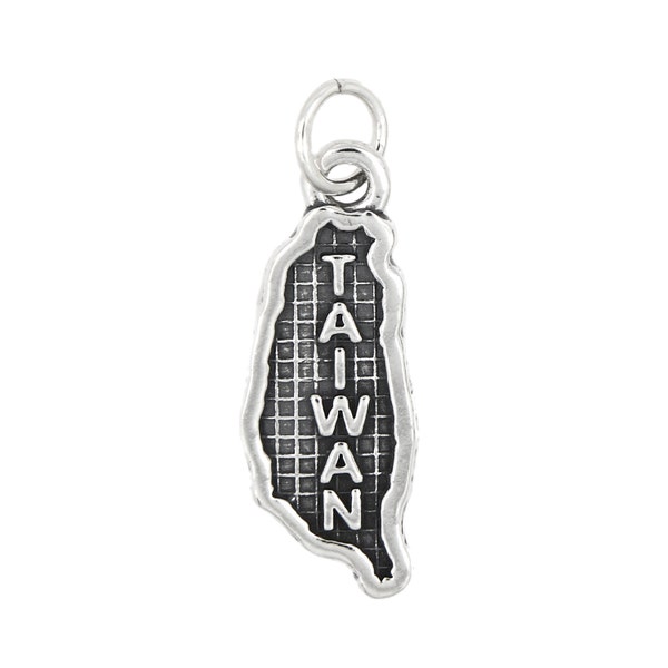 Sterling Silver Map of Taiwan Travel Charm