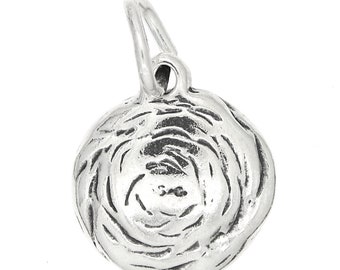 Bird Nest Sterling Silver One Sided Charm -with Options