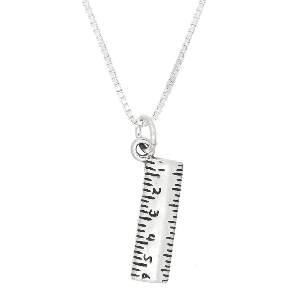 Sterling Silver One Sided Measurement Ruler Charm one Sided -  UK