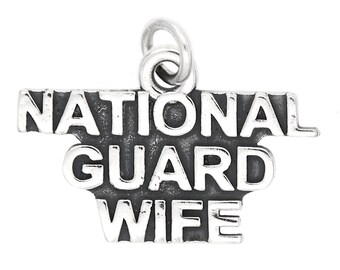 Sterling Silver National Guard Wife Charm - avec options