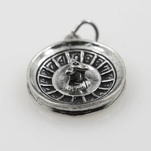 Roulette Wheel Sterling Silver 3D Casino Charm (with Options)