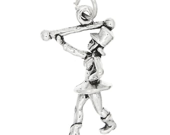 Band Majorette Marching Band Sterling Silver 3D Charm Pendant -with Options