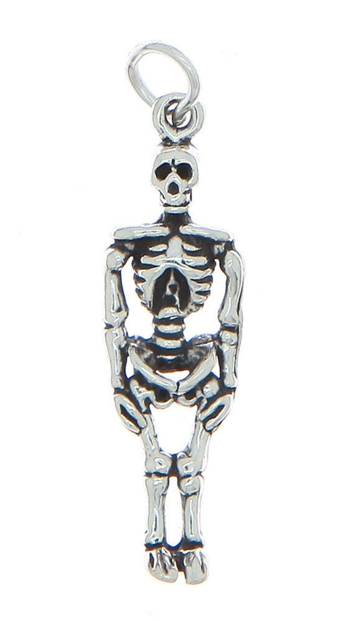 Sterling Silver Skeleton Charm Pendant 3D Charm with - Etsy