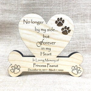 Pet Memorial Gift Personalized Custom In Loving Memory Sympathy Gift Remembrance gift Heart with Dog Bone Plaque