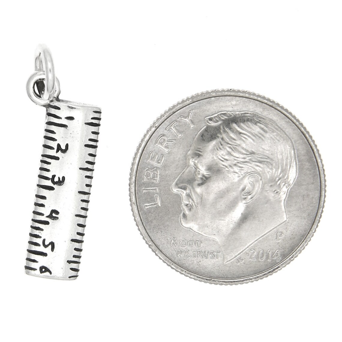 Sterling Silver One Sided Measurement Ruler Charm one Sided | Etsy