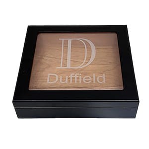 Custom Humidor Cigar Box Monogrammed Personalized Spanish Cedar Lined Glass Front Engraved Gift