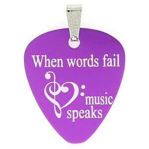 Personalized Guitar Pick Necklace: Custom Engraved Aluminum Keepsake