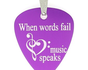 Keepsake Personalized Custom Made to Go Guitar Pick with Necklace- Ships in 1-3 Business Days