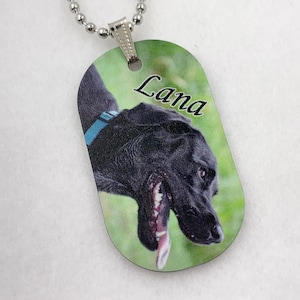 Single Sided Full Color Custom Personalized Photo Dog Tag Picture Pendant w/ Military Ball Chain