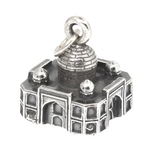 Taj Mahal Sterling Silver Oxidized Three Dimensional Charm with Options