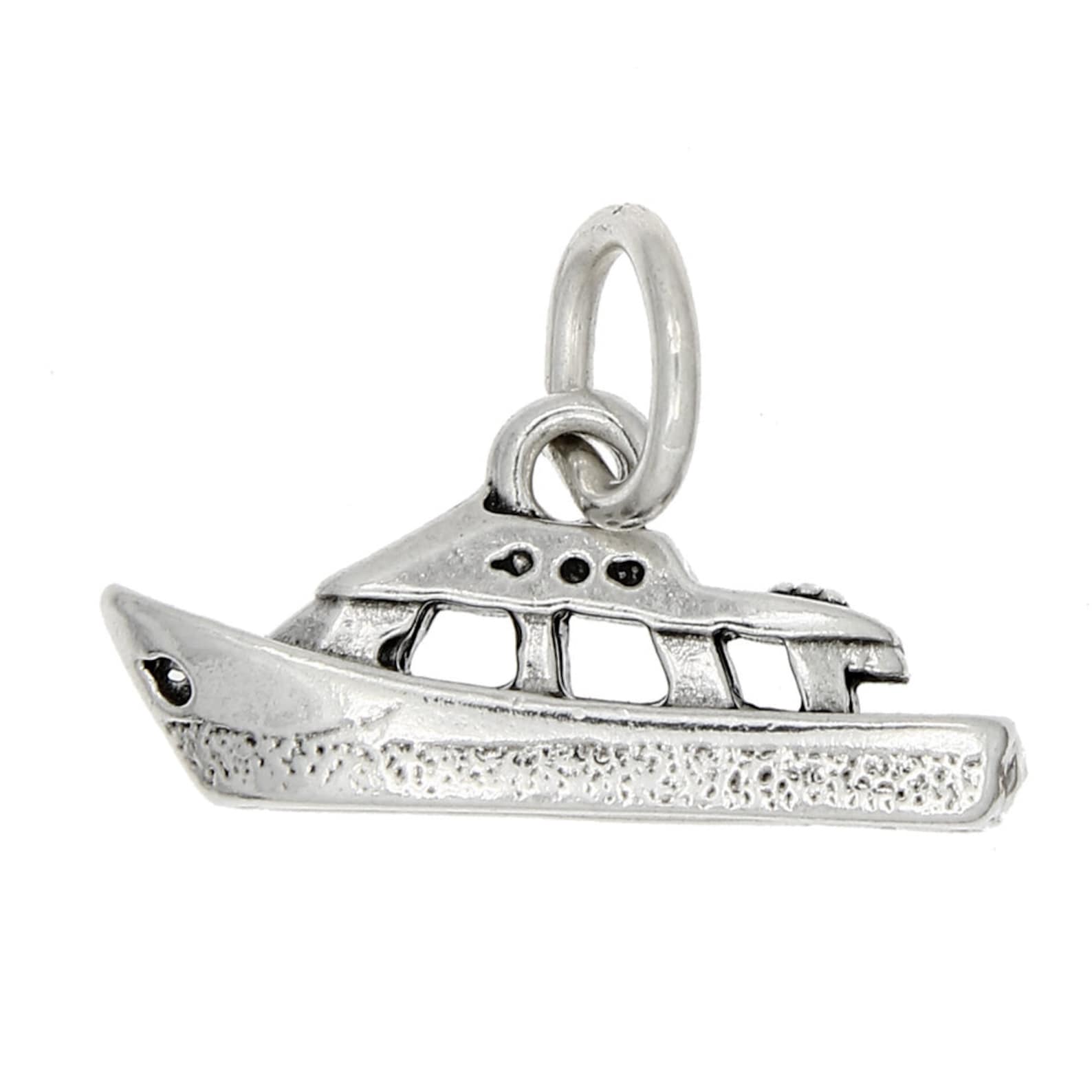 Sterling Silver Tugboat Style Yacht Charm Pendant 3D Charm Etsy UK