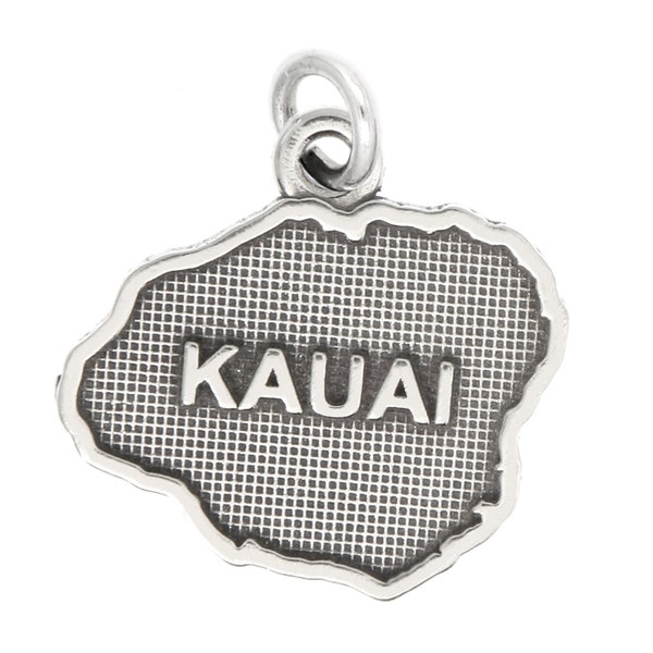 Sterling Silver Oxidized Travel Kauai Hawaiian Island Hawaii Charm (with Options)