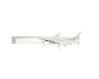 Sterling Silver Shark Tie Clip: Personalized Tie Bar