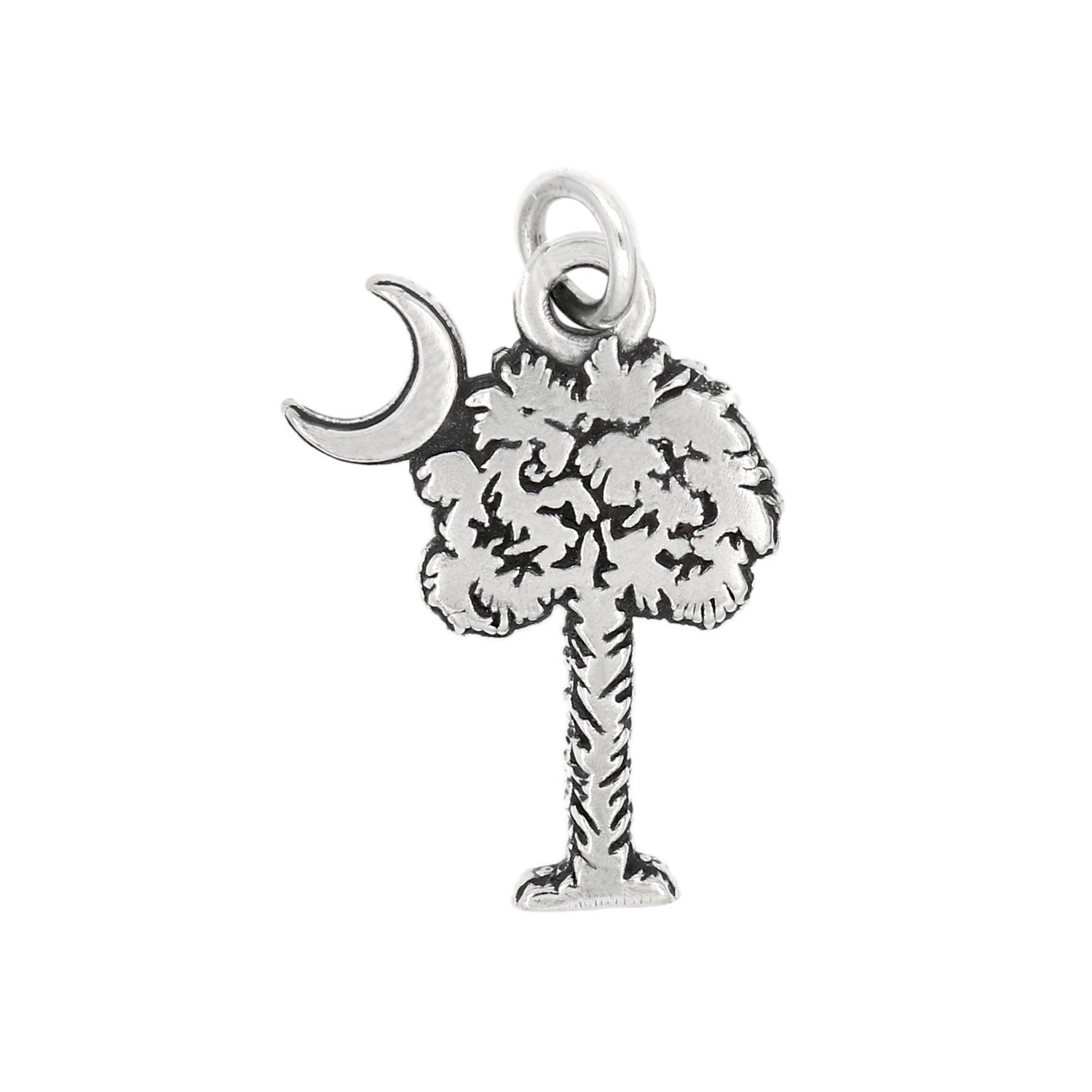 Rembrandt Charms Palmetto Crescent Moon Charm with Lobster Clasp, 14k White 