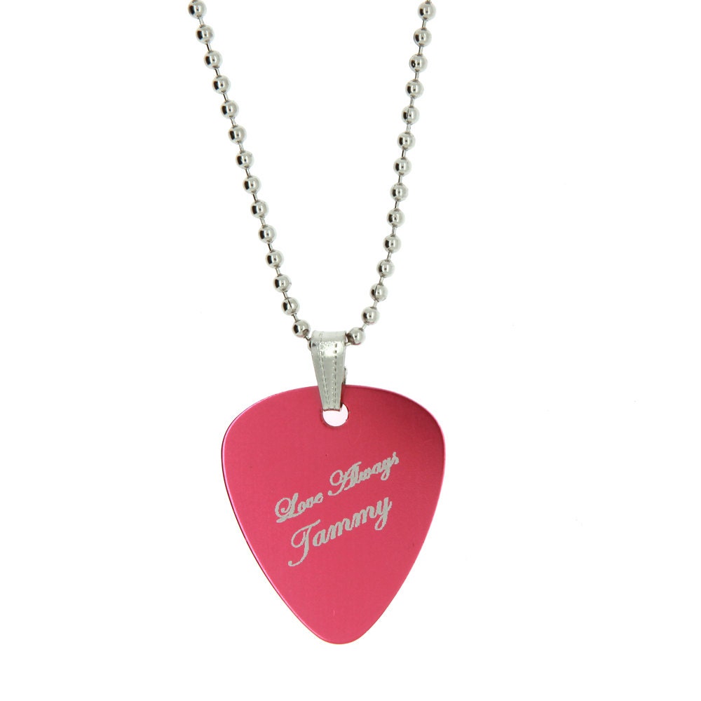 Keepsake Personalized Custom Made Guitar Pick with Necklace Etsy