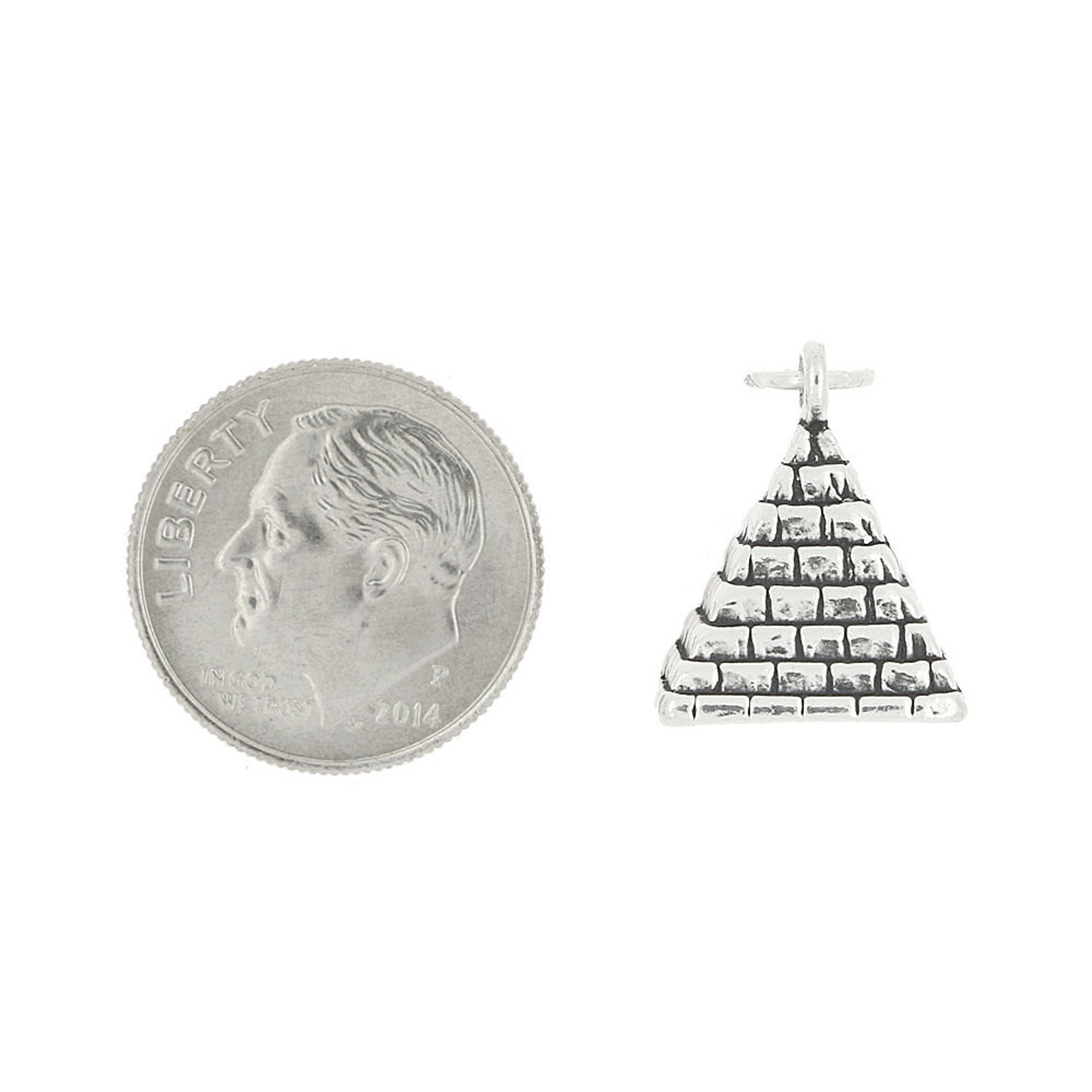 Sterling Silver Travel Egyptian Pyramid Charm 3d Charm Etsy