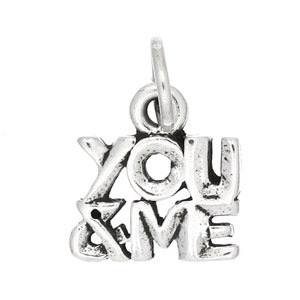 Love You and Me Sterling Silver Charm Pendant -with Options
