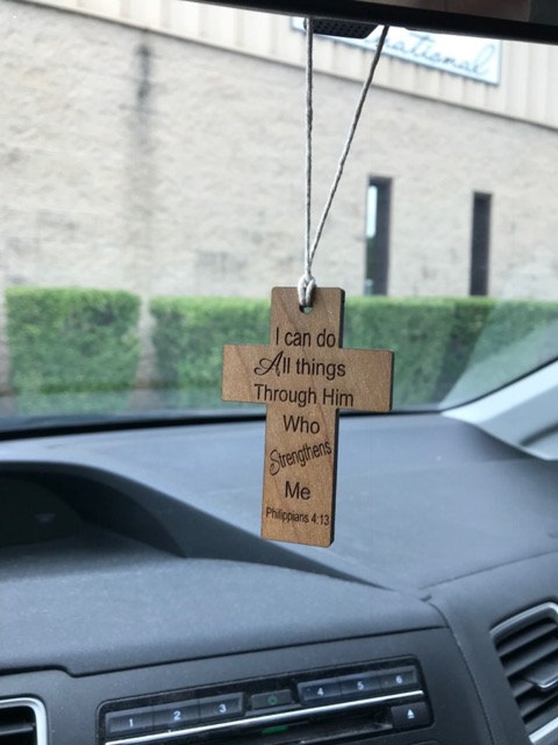 Personalized Rear View Mirror Car Decor Religious Gift Etsy