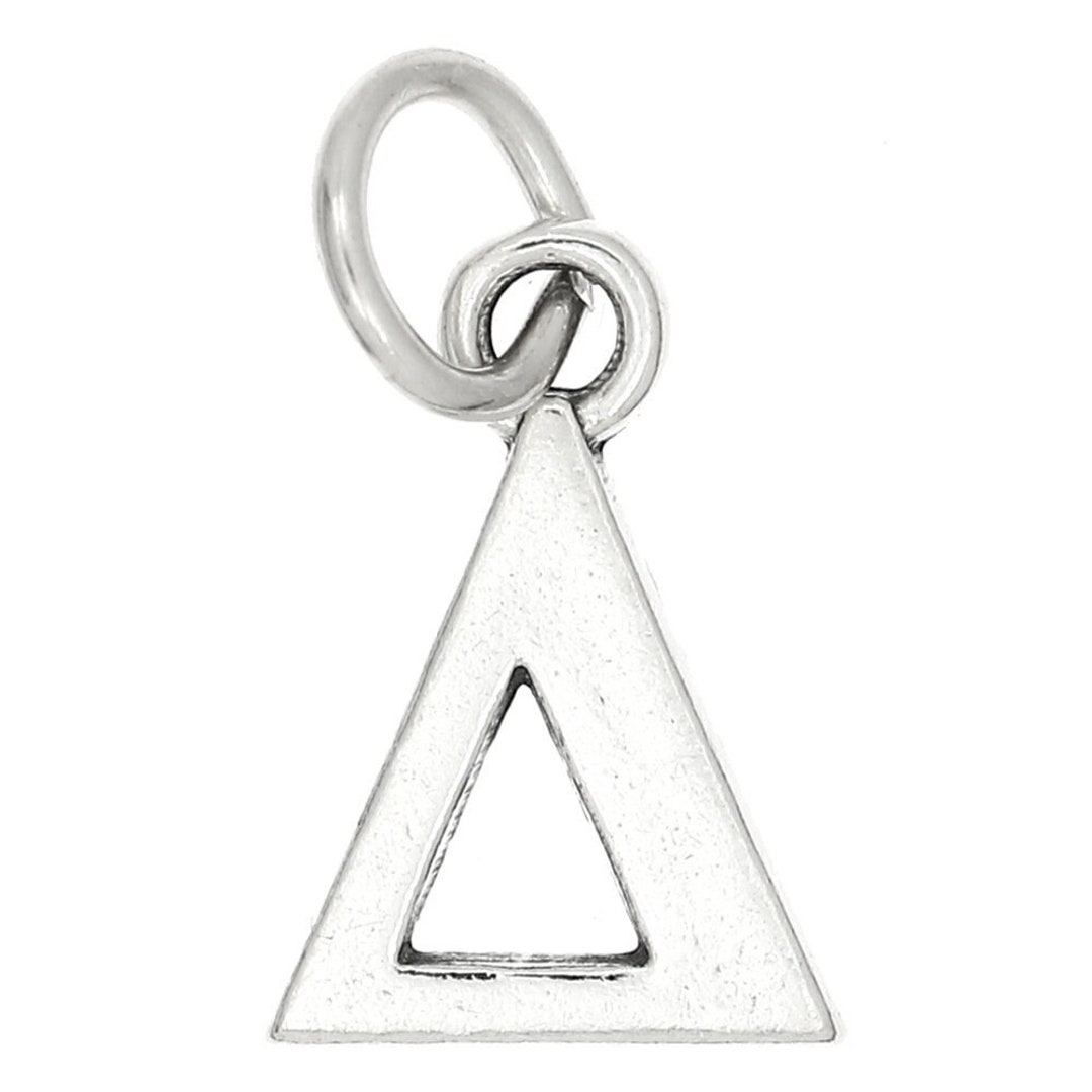Oxidized Greek Alphabet Letter Charm - Delta main image 0