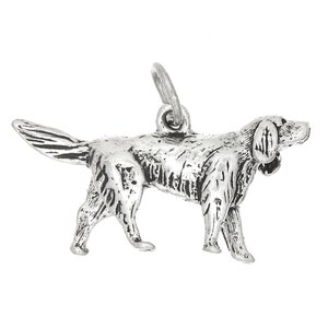 Irish Setter Dog Sterling Silver Charm Pendant (3D Charm) -with Options