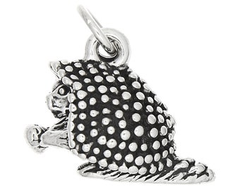 Orecchini A Perno Con Ciondolo Riccio In Argento Sterling 925 - Gioiello Con Porcospino - Confezione In Velluto - 4