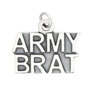 Army Brat Sterling Silver Oxidized Charm (With Options)