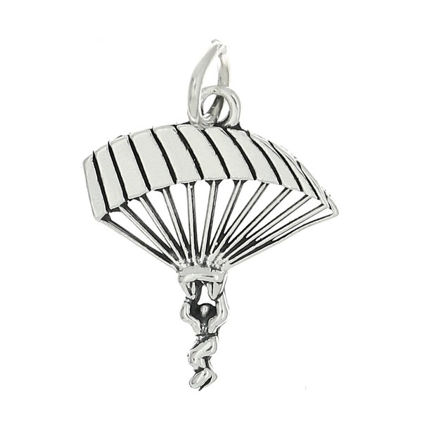 Sterling Silver Parachute Para Sailer Charm -with Options