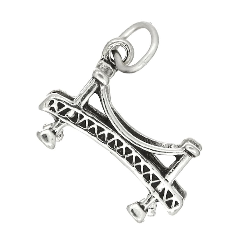 Sterling Silver Suspension Bridge Charm 3d Charm with Options Charm Only