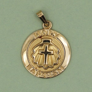 Holy Baptism Vintage 14kt Gold Charm or Pendant
