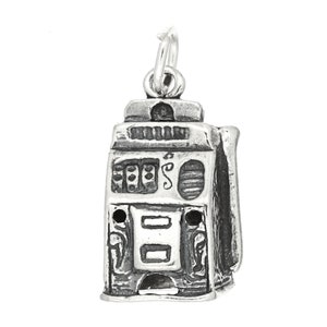 Slot Machine Sterling Silver Las Vegas Casino Play 3d Charm Pendant   -with Options