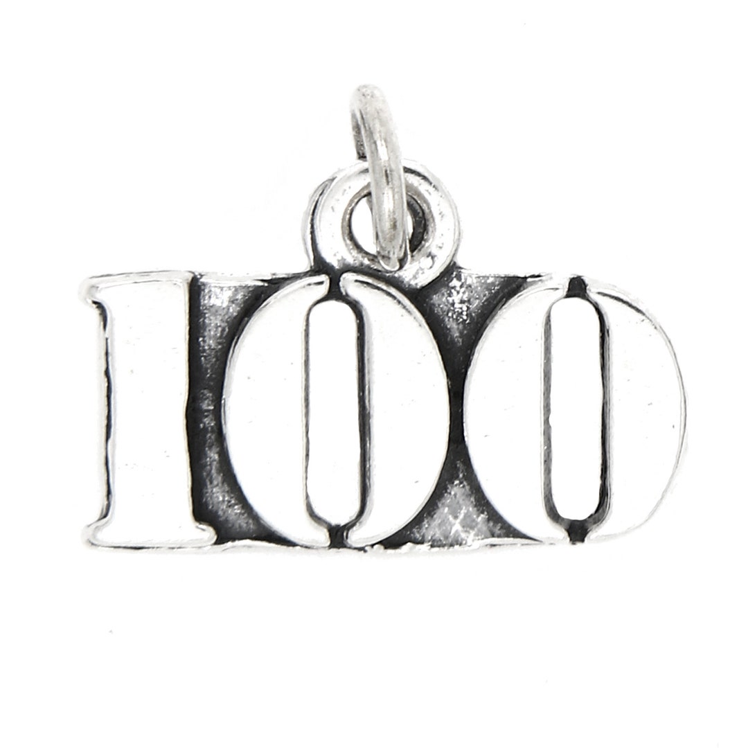 Sterling Silver Number 100 Charm - Etsy