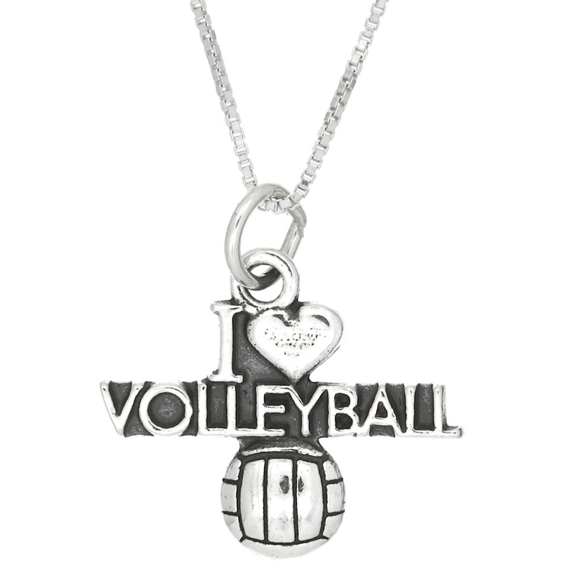 Sterling Silver I Love Volleyball Charm with Options Etsy