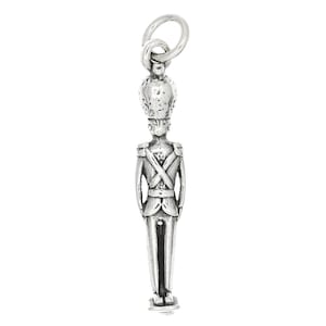 English Soldier Sterling Silver 3D Nutcracker Charm Pendant -with Options