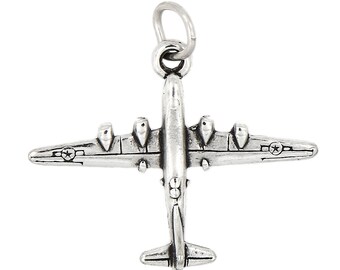 925 Sterling Silver Stealth Bomber Aircraft Charm Pendant – Handcrafted Military Jewelry - View #11