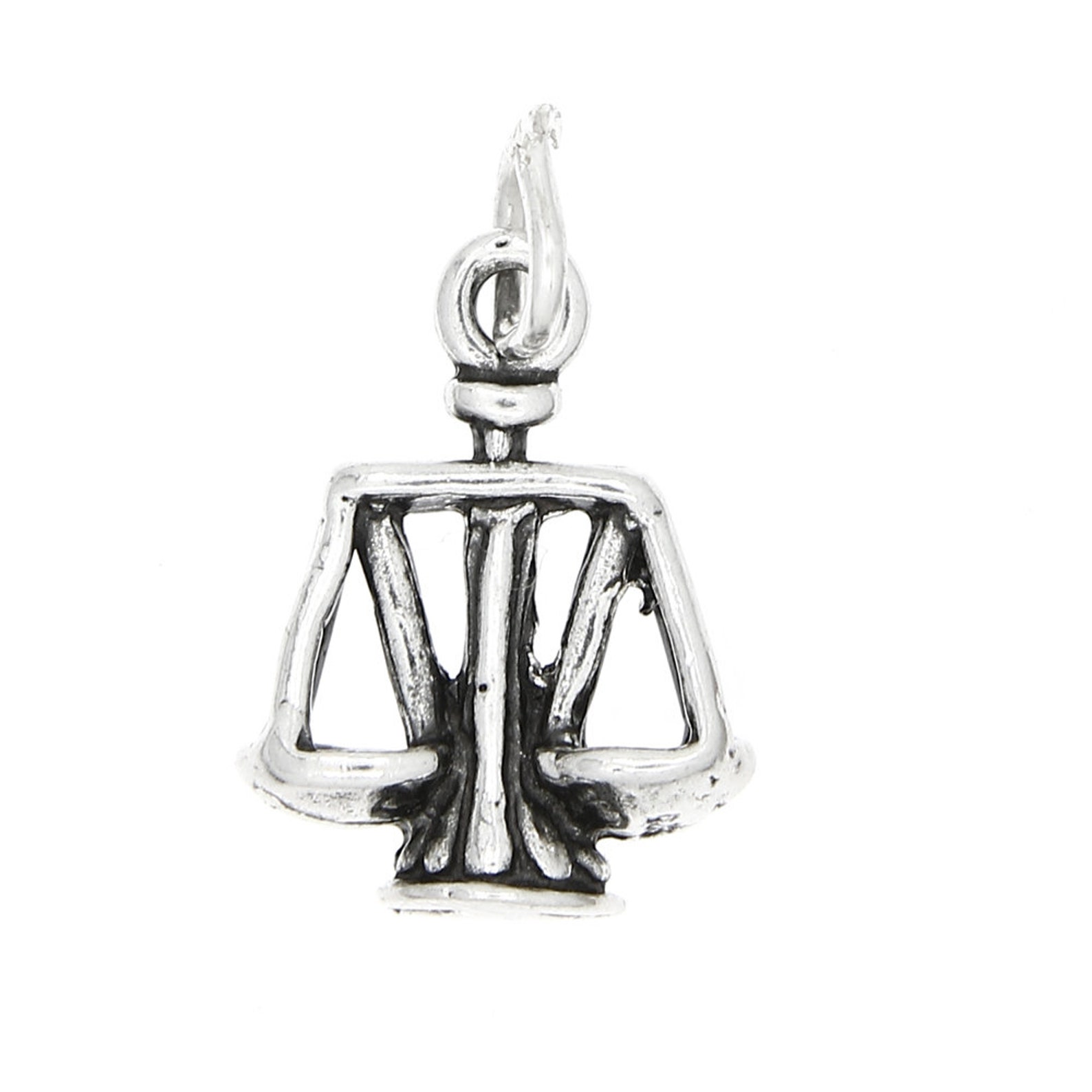 Sterling Silver Scales of Justice Charm Pendant 3D Charm Etsy