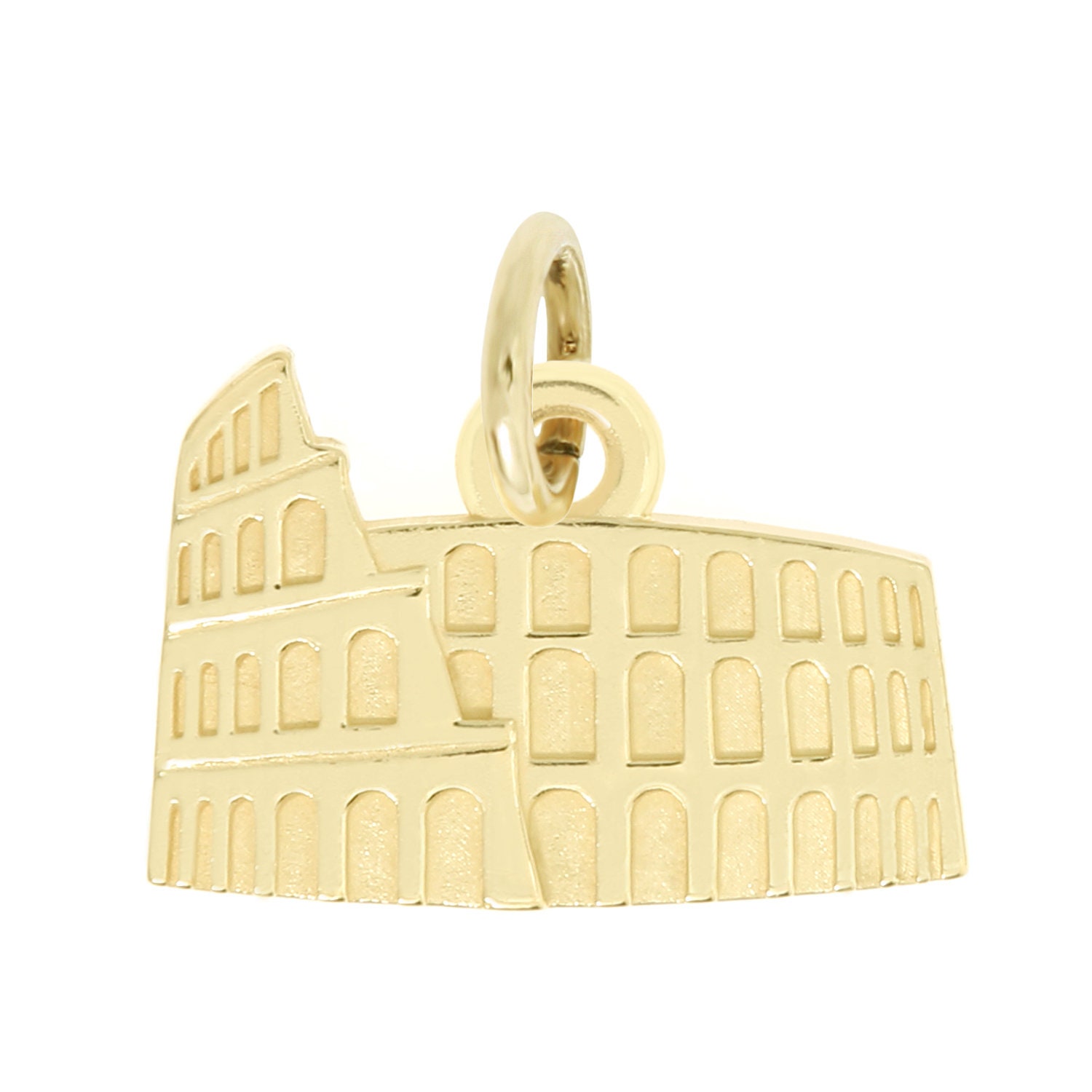 17mm Silver Yellow Plated Coliseum Charm 17mm Silver Yellow Plated Coliseum Charm