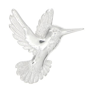 Flying Hummingbird Sterling Silver Polished Charm Pendant -with Options