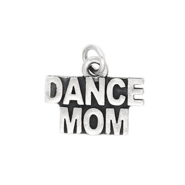 Sterling Silver Oxidized Dance Mom Charm Pendant -with Options