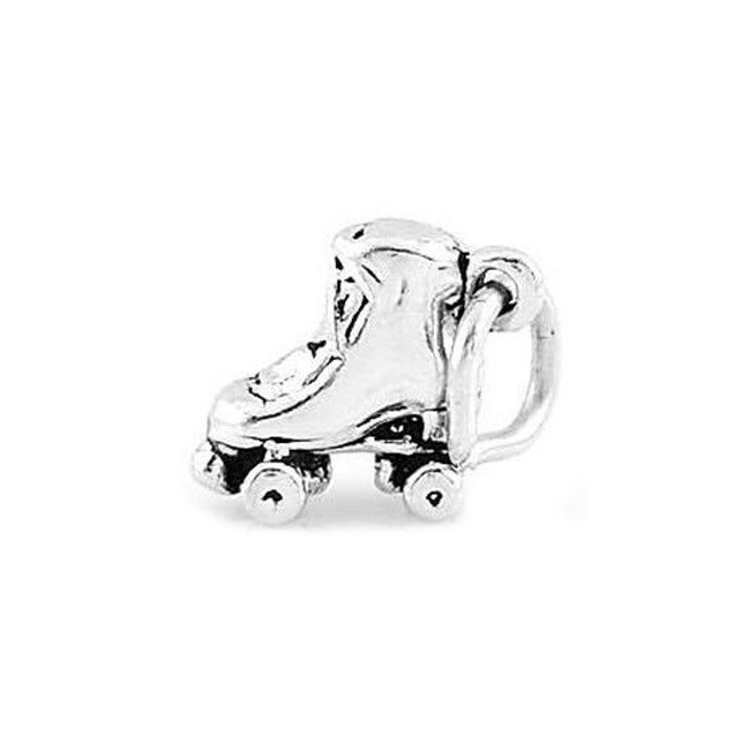 Sterling Silver Tiny Roller Skate Charm 3d Charm Etsy
