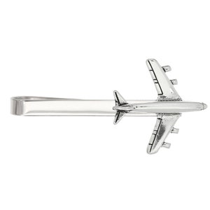Airplane Plane Tie Clip Sterling Silver personalized Tieclip Tie Bar