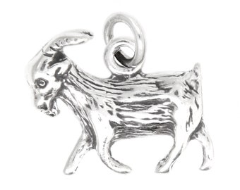 Sterling Silver Livestock Goat Charm (3d Charm) -with Options