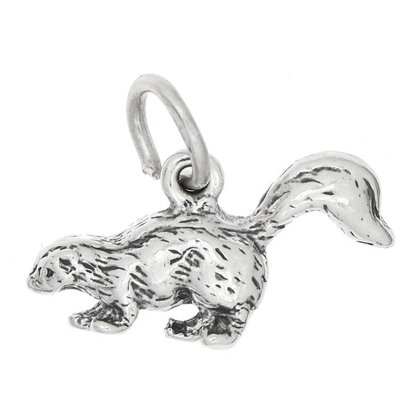 Sterling Silver 3D Skunk Charm -with Options